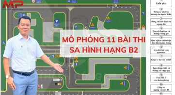 Mô phỏng 11 bài thi sa hình hạng B1, B2