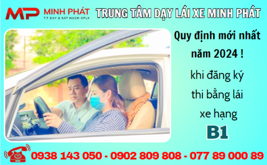 Quy định mới nhất cần biết khi thi bằng lái xe hạng B1 năm  2024.